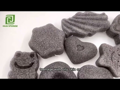 Customizable Activated Carbon Bamboo Charcoal Konjac Sponge For Sensitive Skin